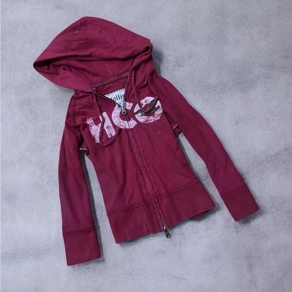 Hollister vintage double zipped quarter sleeve hoodie - Picture 3 of 5